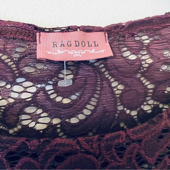 Rag Doll Women’s Plus Size 2x Long Sleeves All Over Paisley Lace Pullover Top - Picture 3 of 4